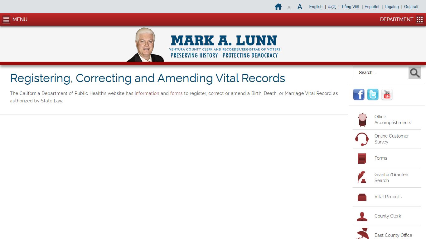 Ventura County, CA – County Clerk and Recorder / Registrar ...