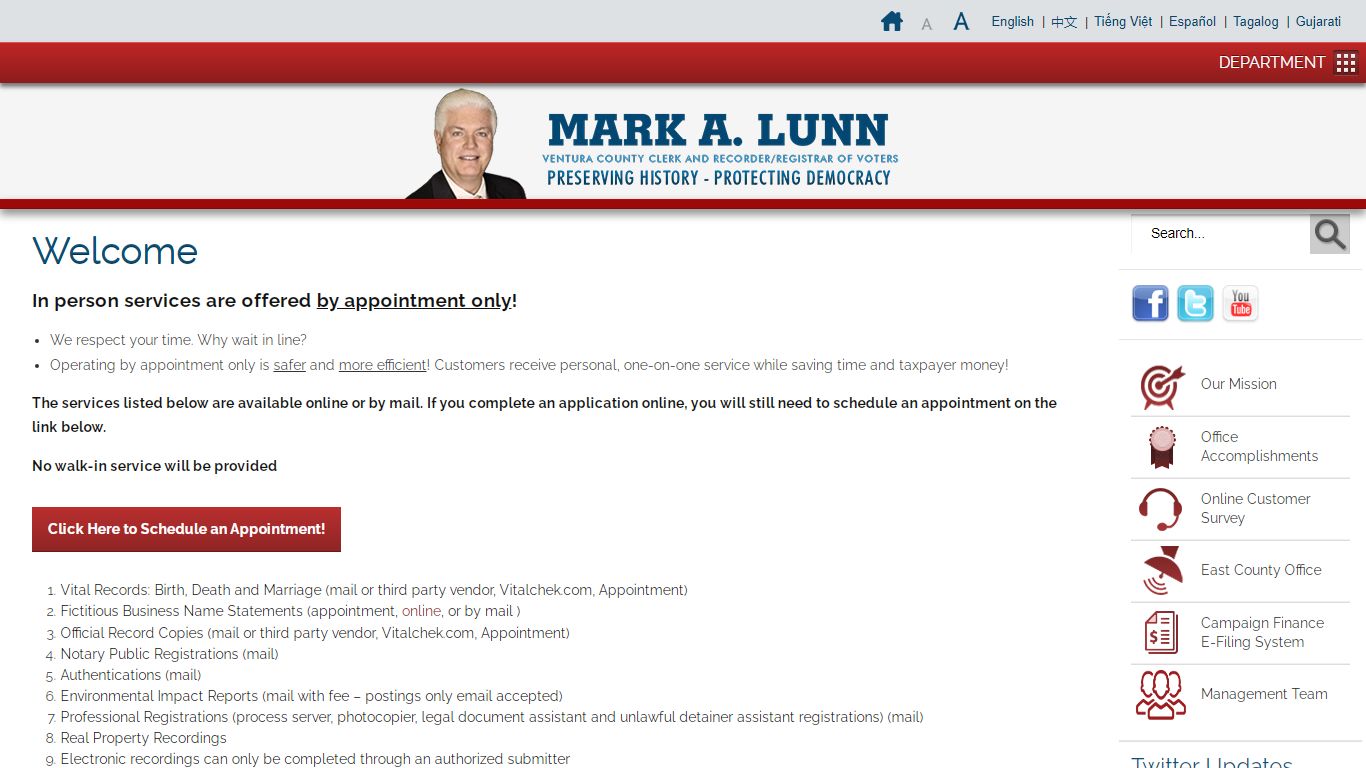 Ventura County, CA – County Clerk and Recorder / Registrar ...