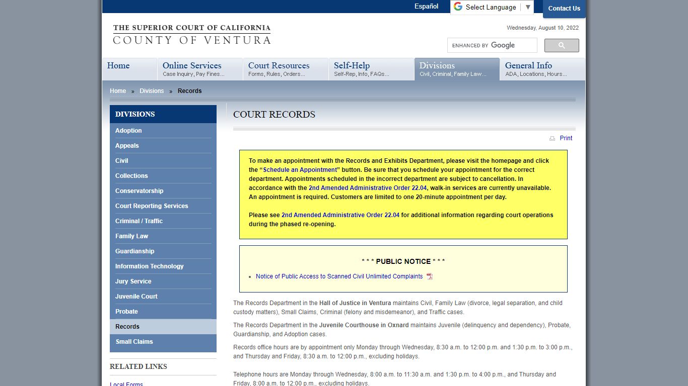 The Superior Court of California - County of Ventura ...